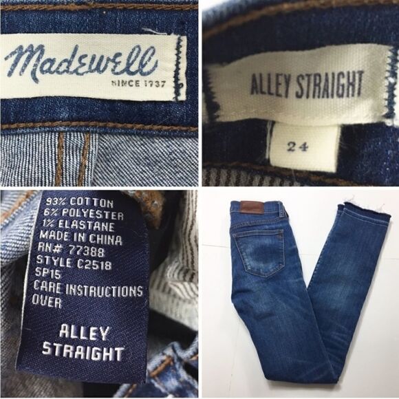 Madewell Alley Straight Mid Rise Raw Hem Jeans - Picture 13 of 13